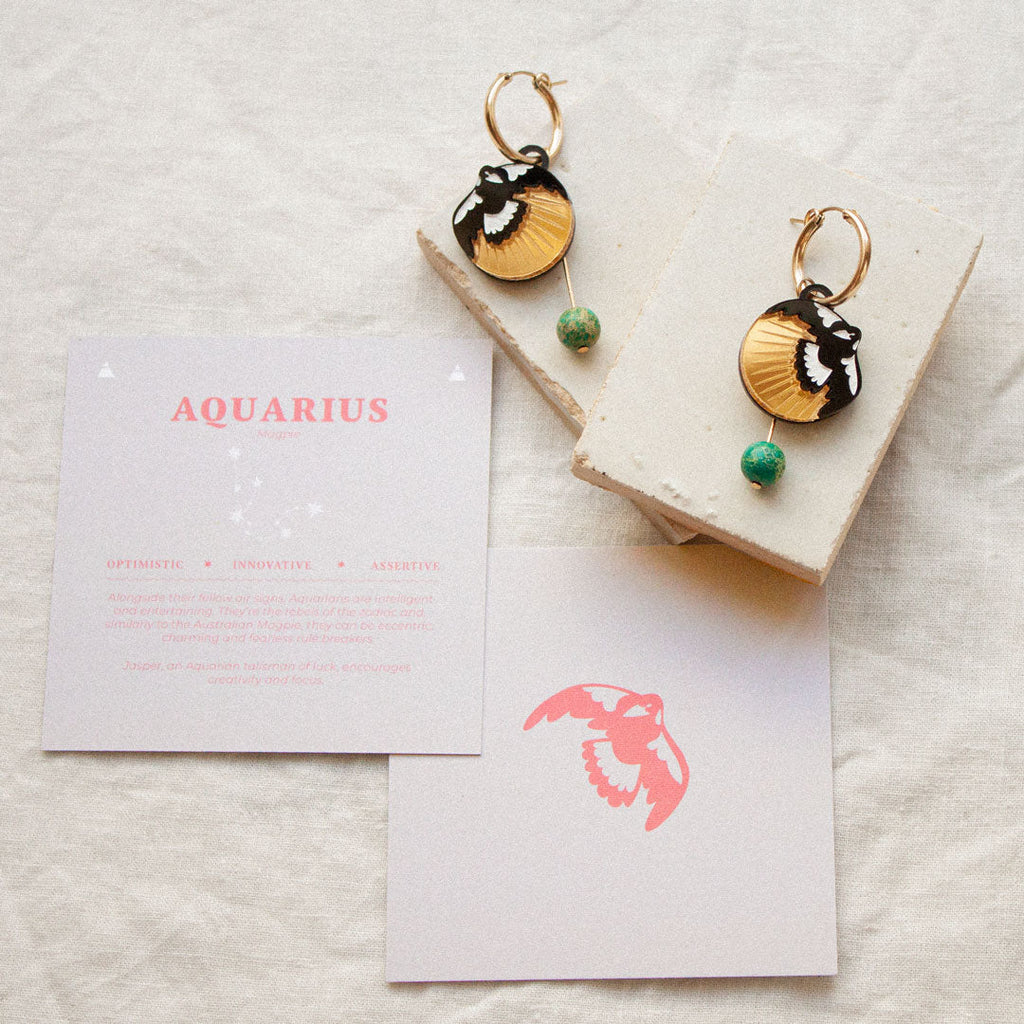 Aquarius Magpie Hoop Earrings