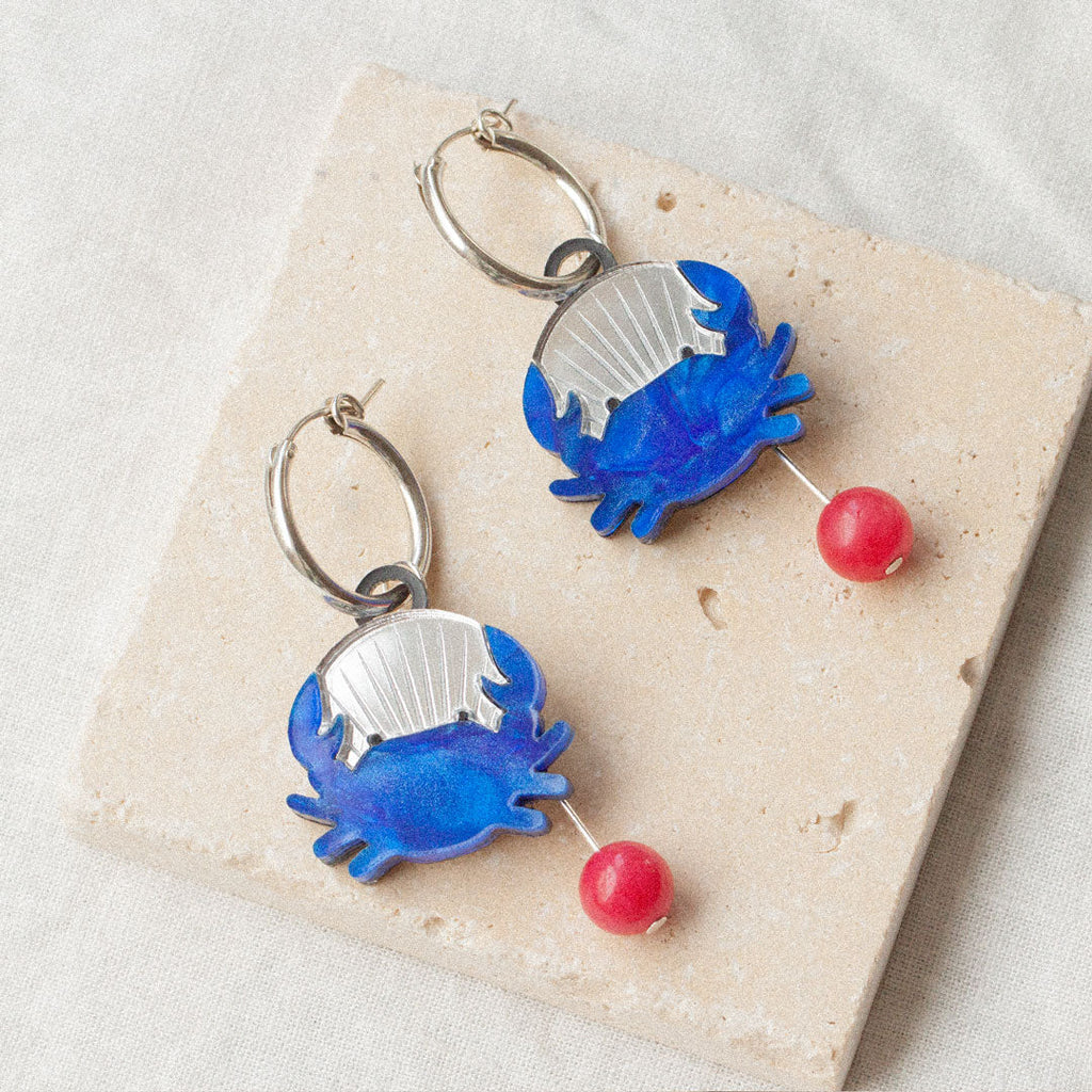 Cancer Crab Hoop Earrings